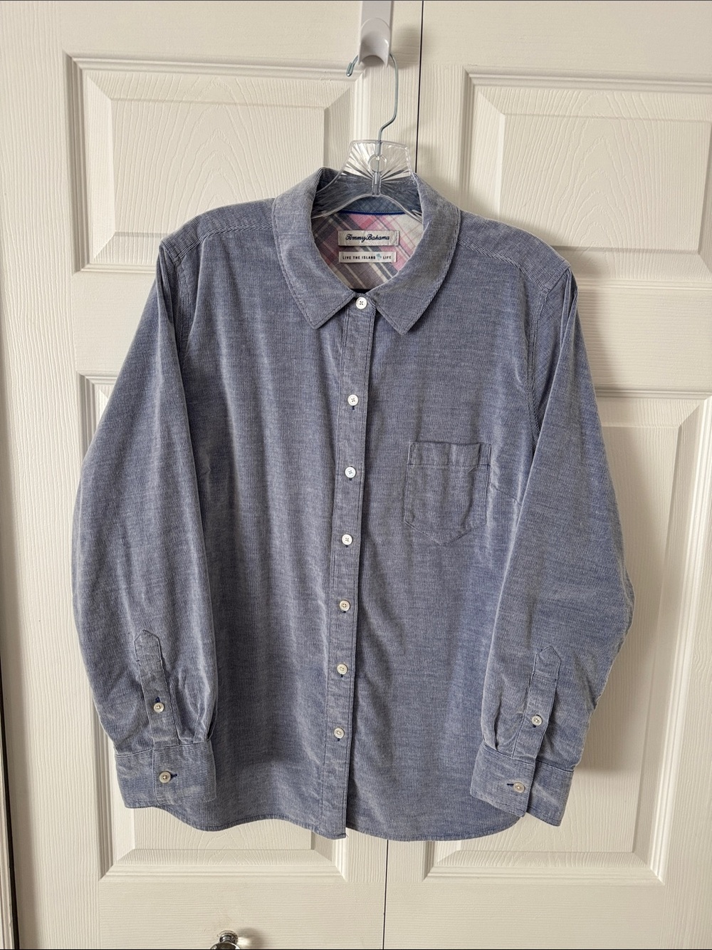 Tommy Bahama Slate Blue Corduroy Button-Down Shirt